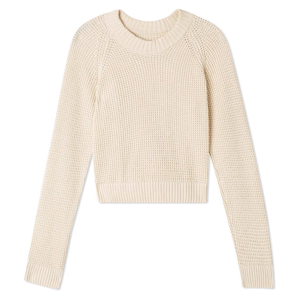 Molly Moorkamp Arden Cropped Sweater in Cream Size S